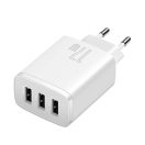 Baseus 3xUSB-A hálózati gyortöltő, 17W, fehér