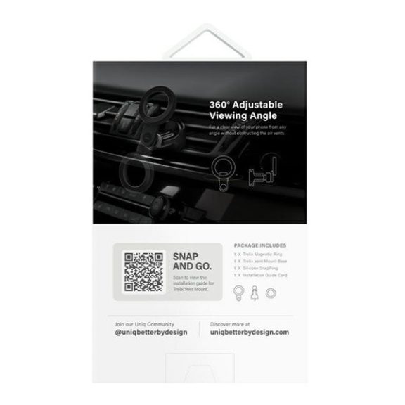 Uniq Trelix mágneses autós tartó szellőzőrácsba, fekete