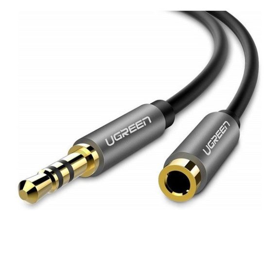 Ugreen AUX 3.5mm mini jack hosszabbító kábel, 1m, ezüst