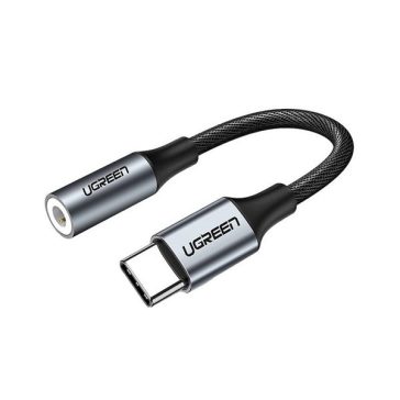 Ugreen USB-C audio adapter 3,5 mm jack, fekete-ezüst