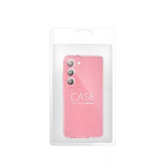 Clear 2mm Samsung A16 5G csillámos szilikon tok, rózsaszín
