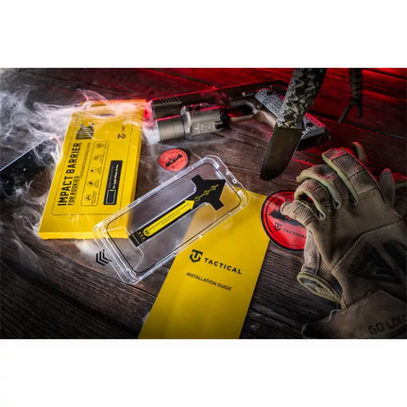 Tactical Impact Barrier Apple iPhone 13 Pro Max/14 Plus tempered glass kijelzővédő fólia felhelyező kerettel