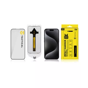   Tactical Impact Barrier Apple iPhone 15 Pro tempered glass kijelzővédő fólia felhelyező kerettel