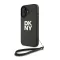 DKNY PU Leather Stack Logo iPhone 16 tok csuklópánttal, zöld