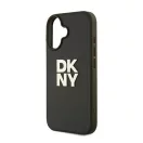 DKNY PU Leather Stack Logo iPhone 16 tok csuklópánttal, zöld