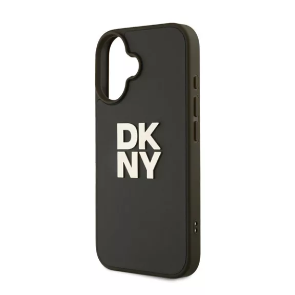 DKNY PU Leather Stack Logo iPhone 16 tok csuklópánttal, zöld