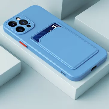   Samsung Galaxy A72 / A72 5G SM-A725F / A726B, Szilikon tok, kártyatartóval, Wooze Card Slot, világoskék