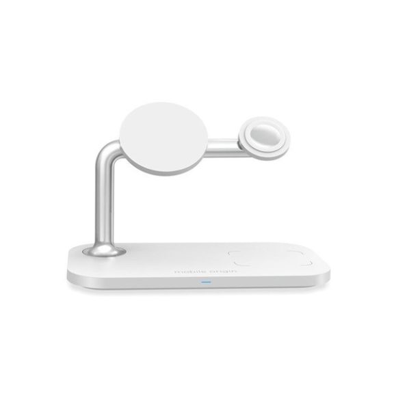 Mobile Origin 3  az 1-ben vezeték nélküli asztali töltő, fehér