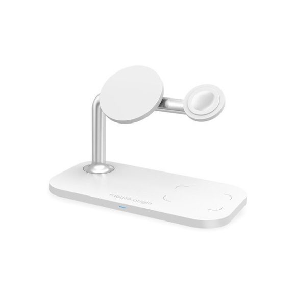 Mobile Origin 3  az 1-ben vezeték nélküli asztali töltő, fehér