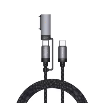   4smarts ComboCord USB-C adatkábel, MagSafe 3 adapterrel, 100W, 2m, fekete