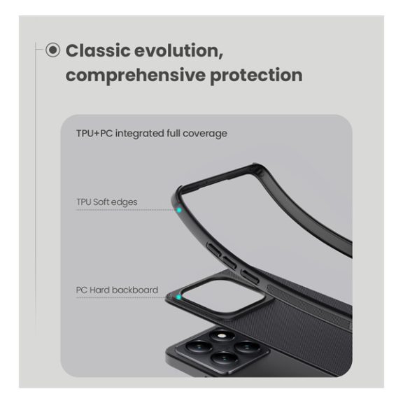 Nillkin Super Frosted Pro Xiaomi 14T Pro mágneses műanyag tok, fekete