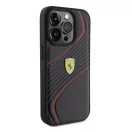 Ferrari Twist Metal Logo iPhone 15 Pro kemény hátlap tok, fekete FEHCP15LPTWK