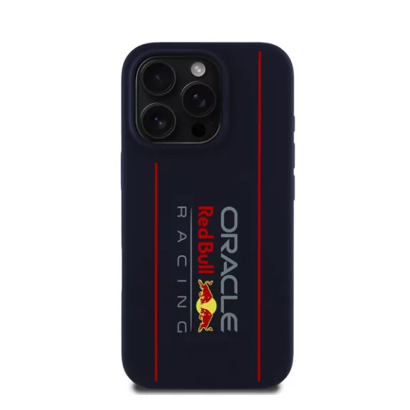 Red Bull Vertical Logo iPhone 16 Pro szilikon MagSafe tok, tengerészkék