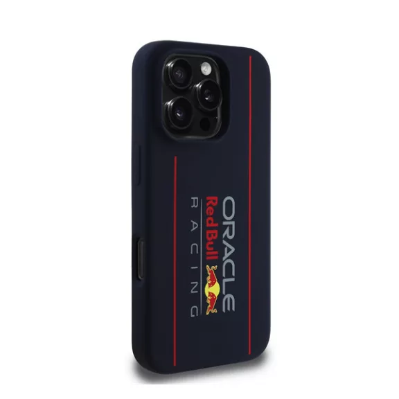 Red Bull Vertical Logo iPhone 16 Pro szilikon MagSafe tok, tengerészkék