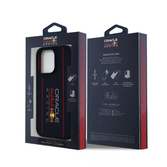 Red Bull Vertical Logo iPhone 16 Pro szilikon MagSafe tok, tengerészkék