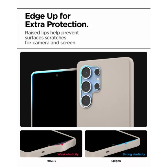 Spigen Silicone Fit MagFit Samsung Galaxy S25 Ultra tok, Natural Titanium, bézs