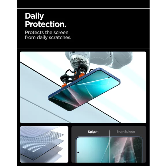 Spigen EliteShield EZ Fit HD Samsung Galaxy S25 Ultra kijelzővédő fólia felhelyező kerettel (1db)