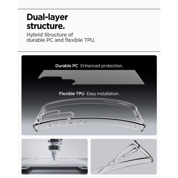 Spigen Ultra Hybrid Samsung Galaxy S25 Ultra tok, Crystal Clear, átlátszó