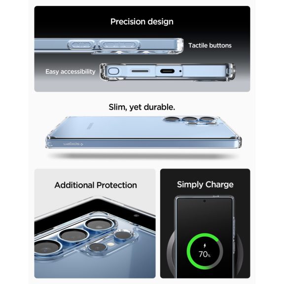 Spigen Ultra Hybrid Samsung Galaxy S25 Ultra tok, Crystal Clear, átlátszó
