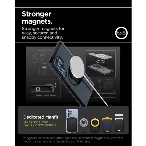Spigen Ultra Hybrid MagFit Samsung Galaxy S25 Ultra tok, Frost Black, fekete