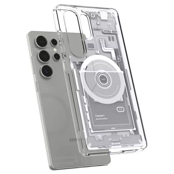 Spigen Ultra Hybrid MagFit Samsung Galaxy S25 Ultra tok, Zero One, fehér