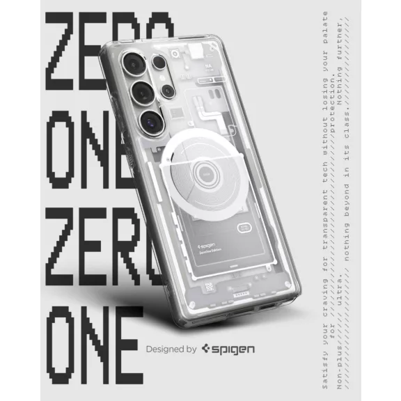 Spigen Ultra Hybrid MagFit Samsung Galaxy S25 Ultra tok, Zero One, fehér