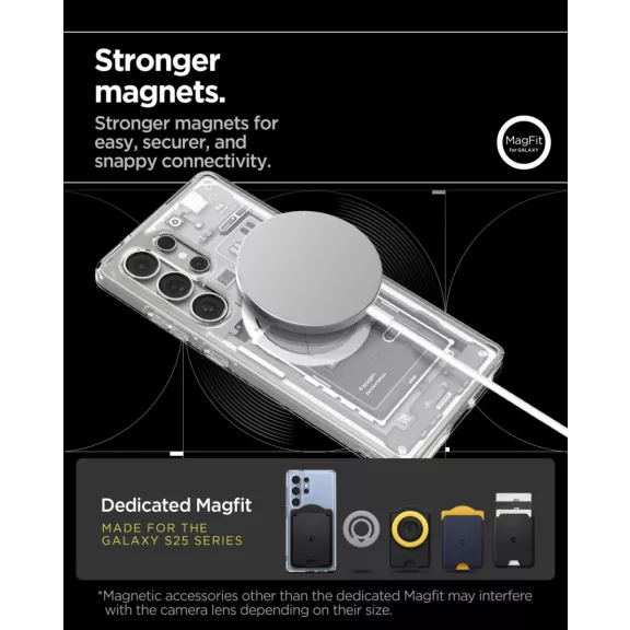 Spigen Ultra Hybrid MagFit Samsung Galaxy S25 Ultra tok, Zero One, fehér