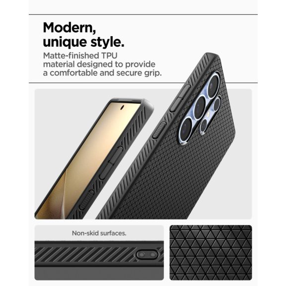 Spigen Liquid Air Samsung Galaxy S25 Ultra tok, Matte Black, fekete