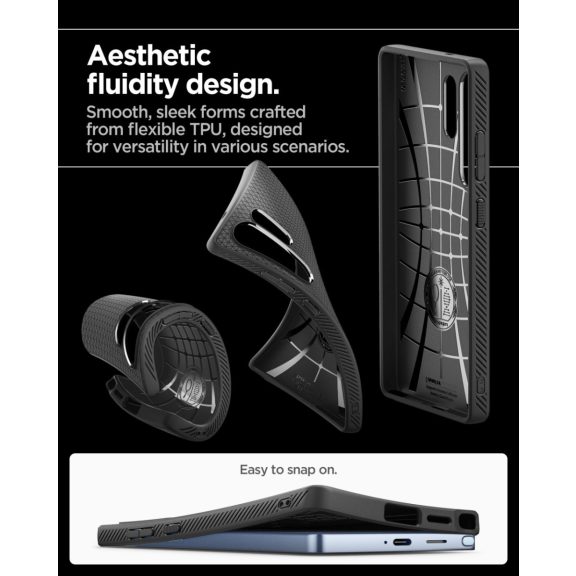 Spigen Liquid Air Samsung Galaxy S25 Ultra tok, Matte Black, fekete