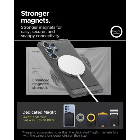 Spigen Rugged Armor MagFit Samsung Galaxy S25 Ultra tok, Marble, szürke