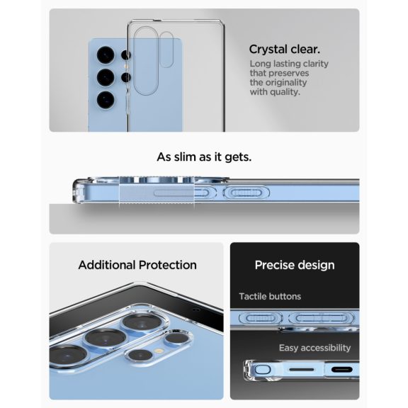 Spigen Liquid Crystal Samsung Galaxy S25 Ultra tok, Crystal Clear, átlátszó