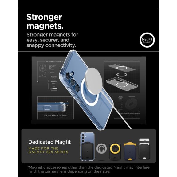 Spigen Ultra Hybrid MagFit Samsung Galaxy S25 tok, Clear White, átlátszó-fehér