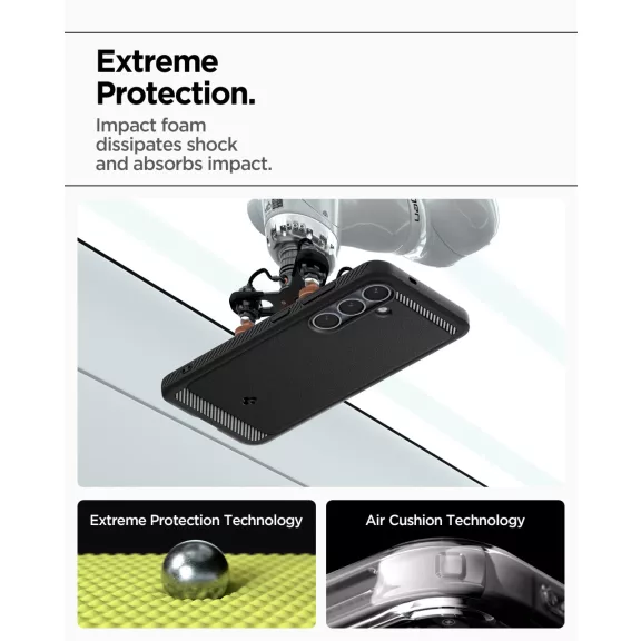 Spigen Rugged Armor MagFit Samsung Galaxy S25 tok, Matte Black, fekete