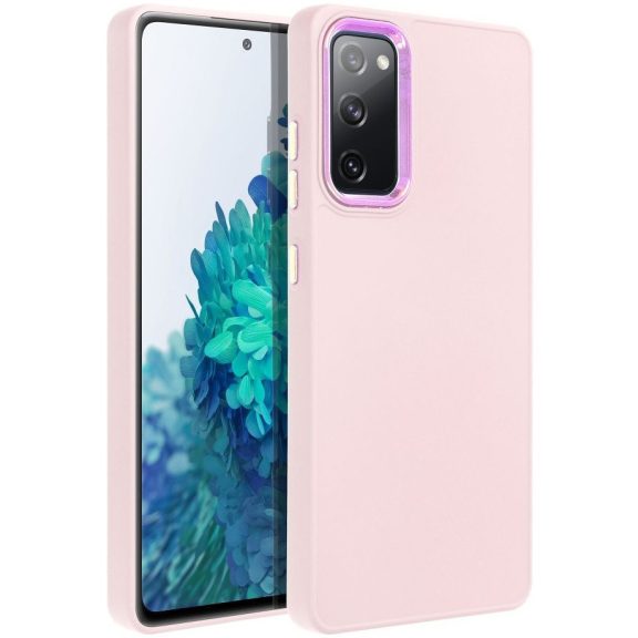 Frame Samsung Galaxy S25+ közepesen ütésálló tok kameravédő kerettel, rózsaszín