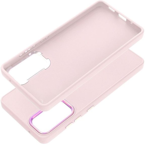 Frame Samsung Galaxy S25+ közepesen ütésálló tok kameravédő kerettel, rózsaszín