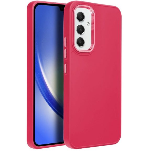 Frame Samsung Galaxy S25+ közepesen ütésálló tok kameravédő kerettel, magenta