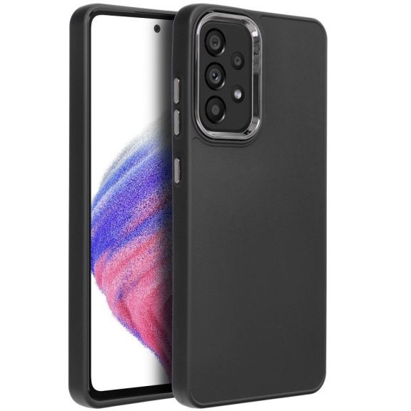 Frame Samsung Galaxy S25+ közepesen ütésálló tok kameravédő kerettel, fekete