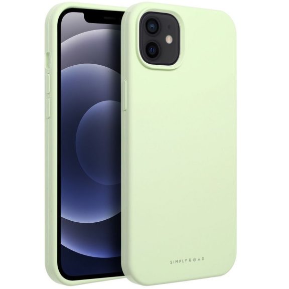 Roar Samsung Galaxy S25+ prémium szilikon tok velúr béléssel, világoszöld