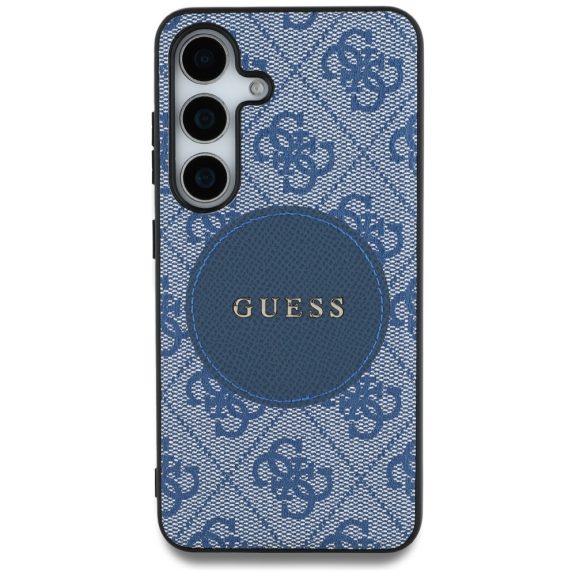 Guess 4G Round Patch Classic Logo Samsung Galaxy S25+ MagSafe kemény hátlap tok, kék