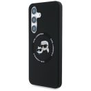 Karl Lagerfeld Silicone Double Heads And Circle Samsung Galaxy S25+ MagSafe tok, fekete