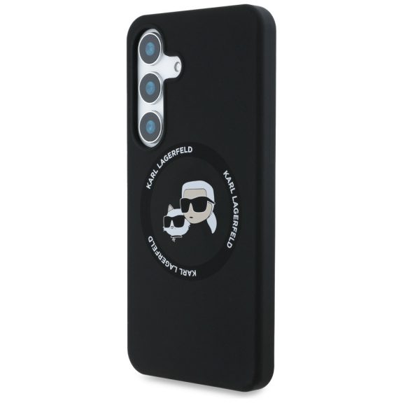 Karl Lagerfeld Silicone Double Heads And Circle Samsung Galaxy S25+ MagSafe tok, fekete