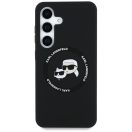Karl Lagerfeld Silicone Double Heads And Circle Samsung Galaxy S25+ MagSafe tok, fekete