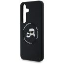 Karl Lagerfeld Silicone Double Heads And Circle Samsung Galaxy S25+ MagSafe tok, fekete
