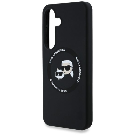 Karl Lagerfeld Silicone Double Heads And Circle Samsung Galaxy S25+ MagSafe tok, fekete
