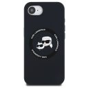 Karl Lagerfeld Liquid Silicone K&CH Heads Apple iPhone 17e / iPhone 16e MagSafe tok, fekete