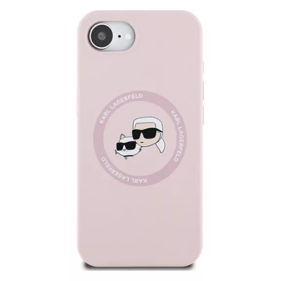 Karl Lagerfeld Liquid Silicone K&CH Heads Apple iPhone 17e / iPhone 16e MagSafe tok, rózsaszín