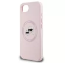 Karl Lagerfeld Liquid Silicone K&CH Heads Apple iPhone 17e / iPhone 16e MagSafe tok, rózsaszín