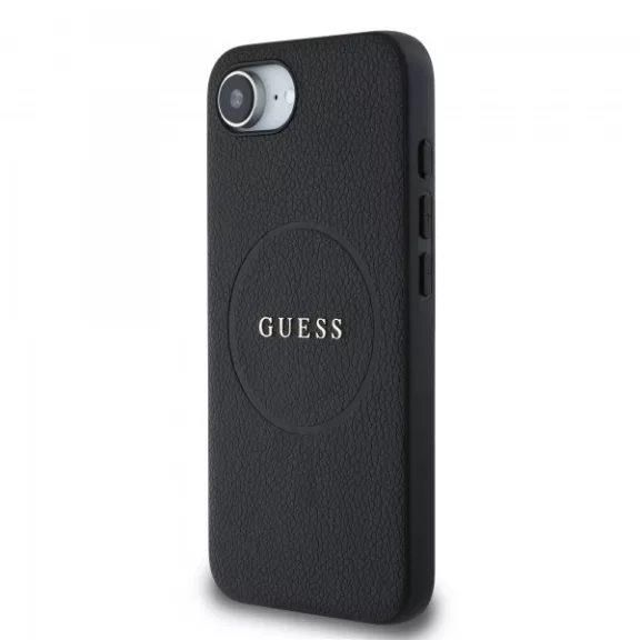 Guess PU Grained Classic Logo Apple iPhone 17e / iPhone 16e MagSafe tok, fekete