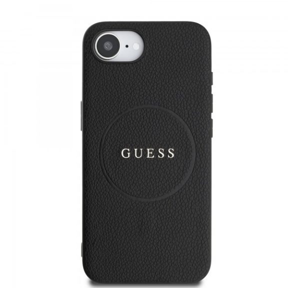 Guess PU Grained Classic Logo Apple iPhone 17e / iPhone 16e MagSafe tok, fekete