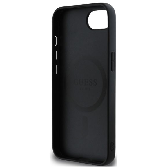 Guess PU Grained Classic Logo Apple iPhone 17e / iPhone 16e MagSafe tok, fekete
